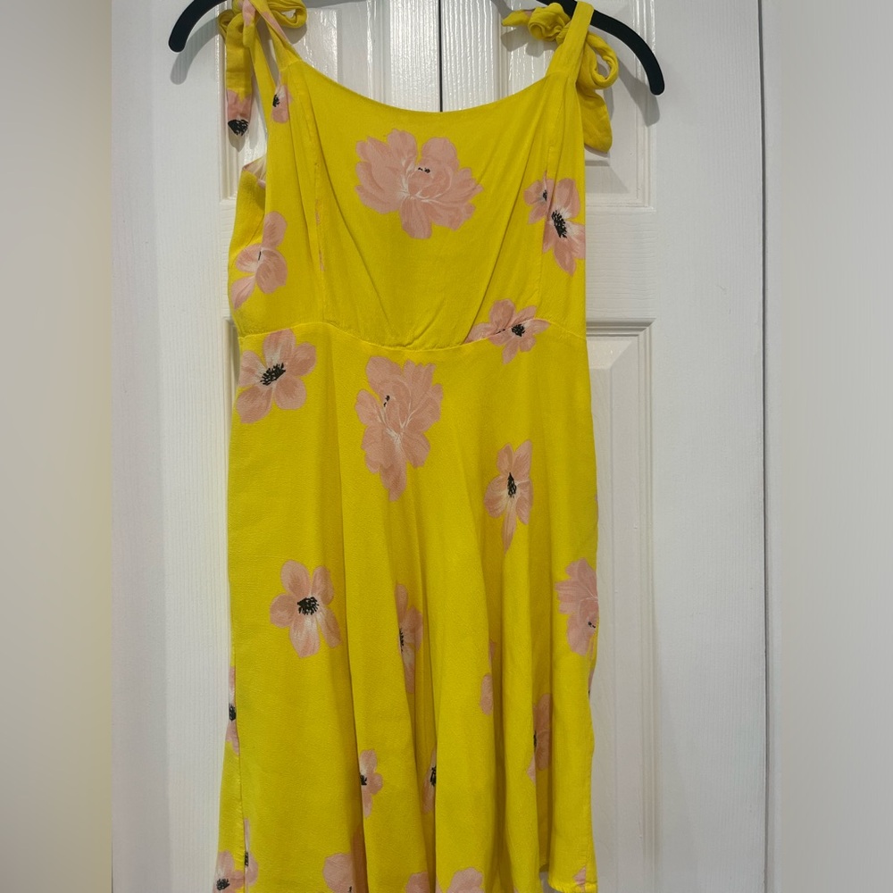 Zara L Yellow and Pink Floral Summer Dress